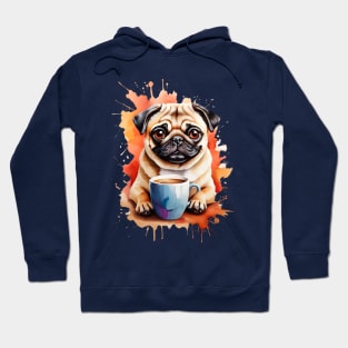 PUG, COFFEE and ART Hoodie